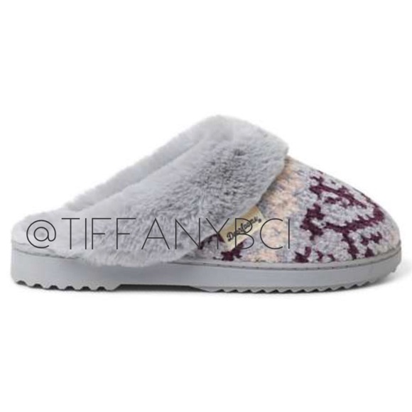 Dearfoams Allison Chenille Fairisle Slippers - Picture 3 of 10